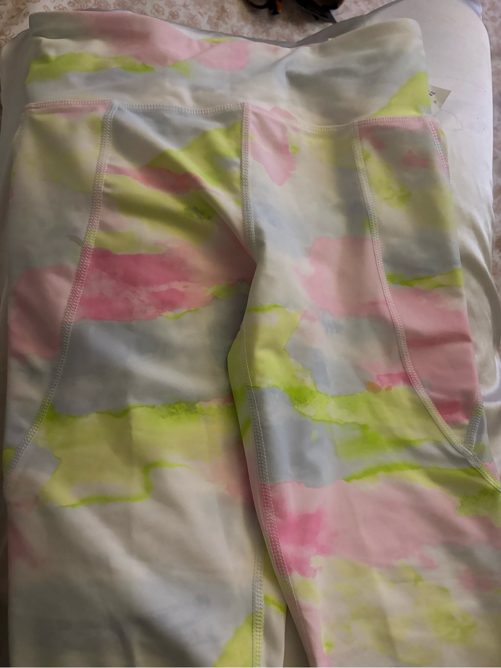 Old Navy Pastel Tie-Dye Kids Performance Leggings - Pink, Lime, Light Blue